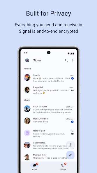 Signal app screenshot 1